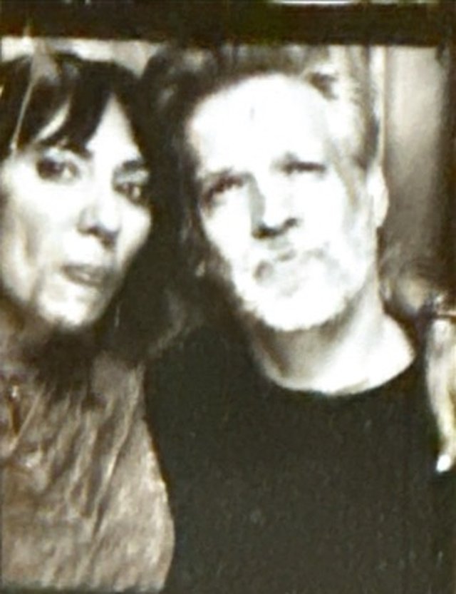 Photobooth frame of Danielle and Patrick close together