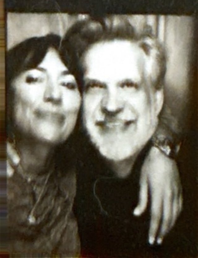 Photobooth frame of Danielle and Patrick smiling together